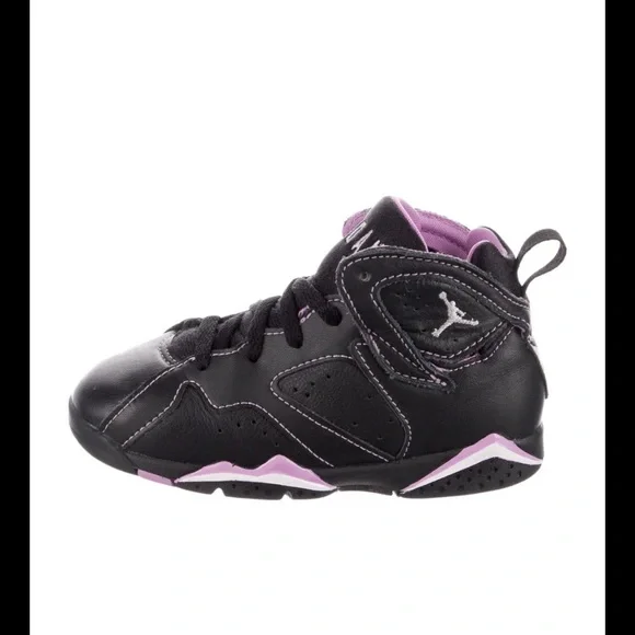 Kids Black and Purple High-Top Sneakers - Picture 2 of 12